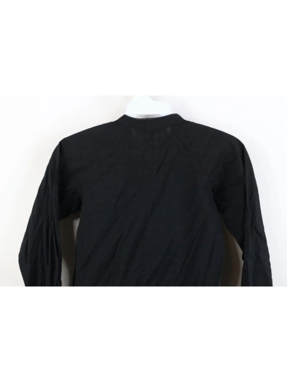 New Polo Ralph Lauren Girls Size 7 Looped Button Ruffled Dress Shirt Top Black
